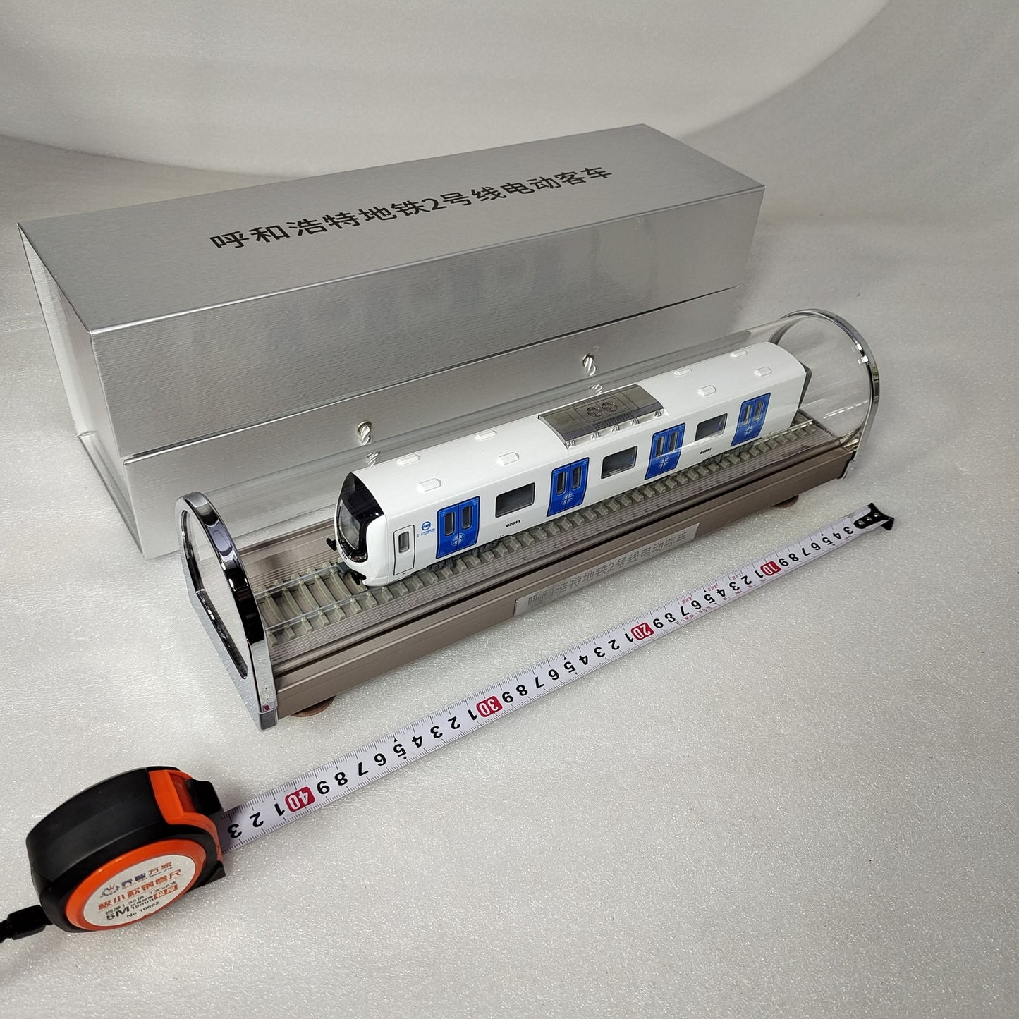 1:68 39CM Huhehaote Metro Line 2 Subway Electric Passenger Train Diecast Model