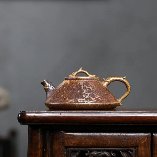 160ml Chinese Yixing Handmade Zisha Teapot Tradition Hand-carved Tea Pot Kettle