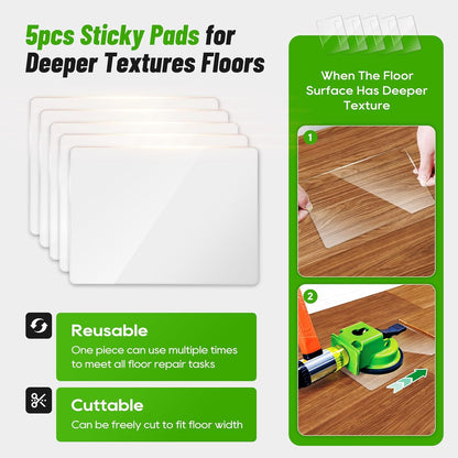 Heavy Duty Floor Gap Fixer Tool, Made of Iron & Enhanced Suction Cup. with 5Pcs