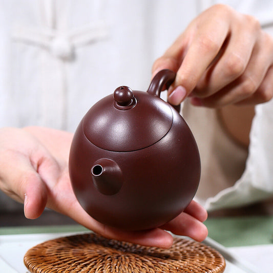4.7"Chinese Yixing Zisha Pottery Purple Zhu Clay 250ML 7 Hole Dragon Eggs Teapot