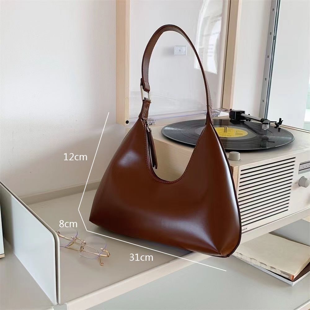 Zipper Small Handbags Fashion Shoulder Bag Synthetic Leather Casual Hobos Bags