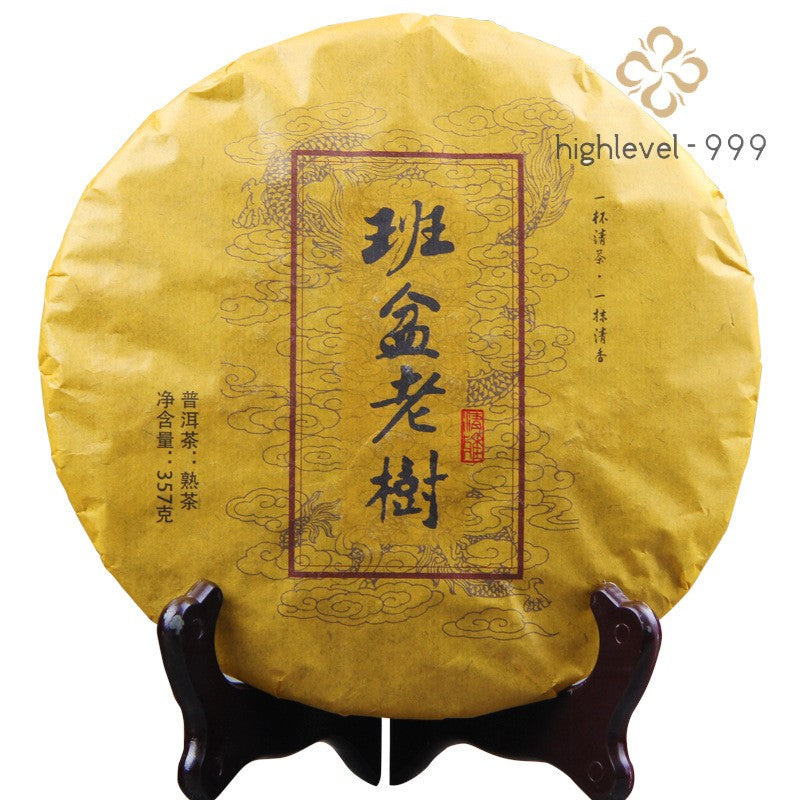 357g Ripe Pu-erh Tea 2009 Raw Material Menghai Bulang Mountain Tea Cake