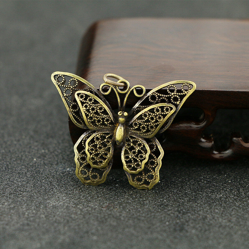 Tabletop Figurine Brass Hollow butterfly Animal Statue Sculpture Home Decor Gift