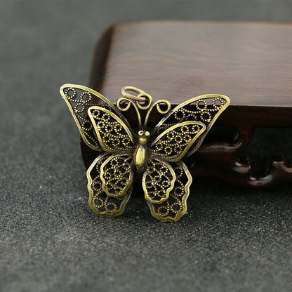 Tabletop Figurine Brass Hollow butterfly Animal Statue Sculpture Home Decor Gift