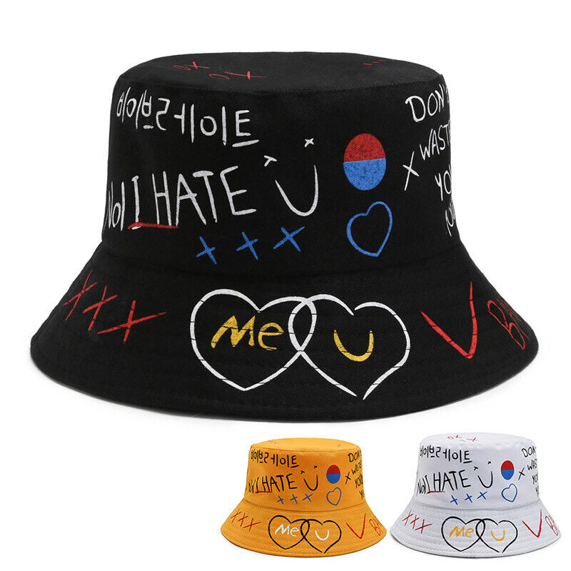 Fashion Graffiti Bucket Hat Fisherman Hat Sun Hat Bucket Hip Hop Cap Unisex