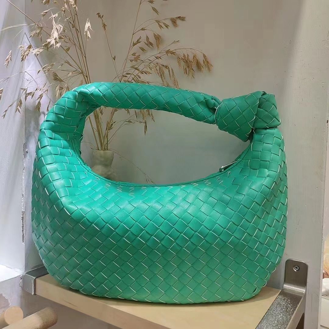 Luxury Synthetic Leather Handbag Large Shoulder Bag Woven Soft Underarm Bag Zipp