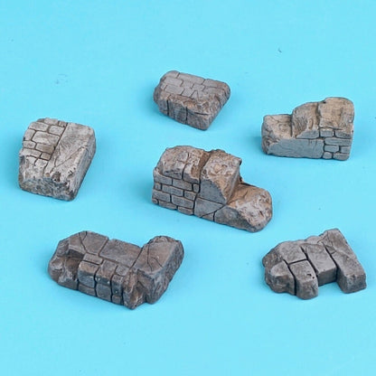 Building Ruin Model Rubble Brick Wall Base Prop War-Damaged Scene Model