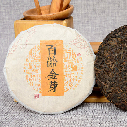 100g Yunnan Pu-Erh Tea cooked tea cake Bailing Golden Bud cooked cake