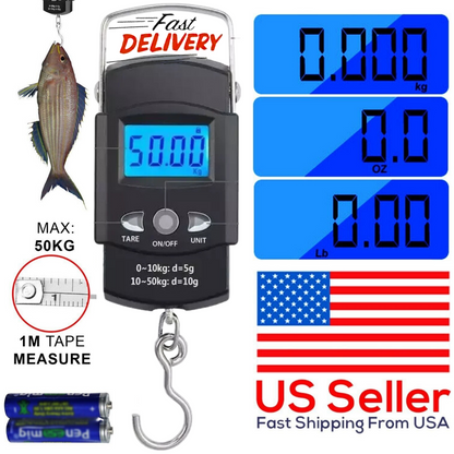 Pesador De Maletas Digital Bascula De Pescado Multiusos Con Gancho Precisa TOP