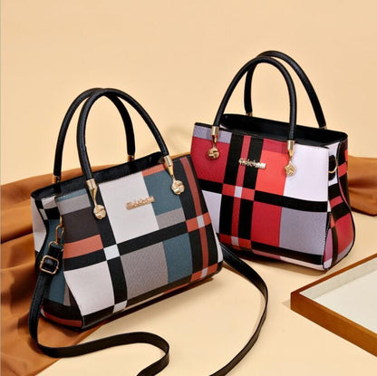 Handbag Luxury Bag Plaid Printed Bag Crossbody Tote Big Purse Elegant Pouch 1 PC