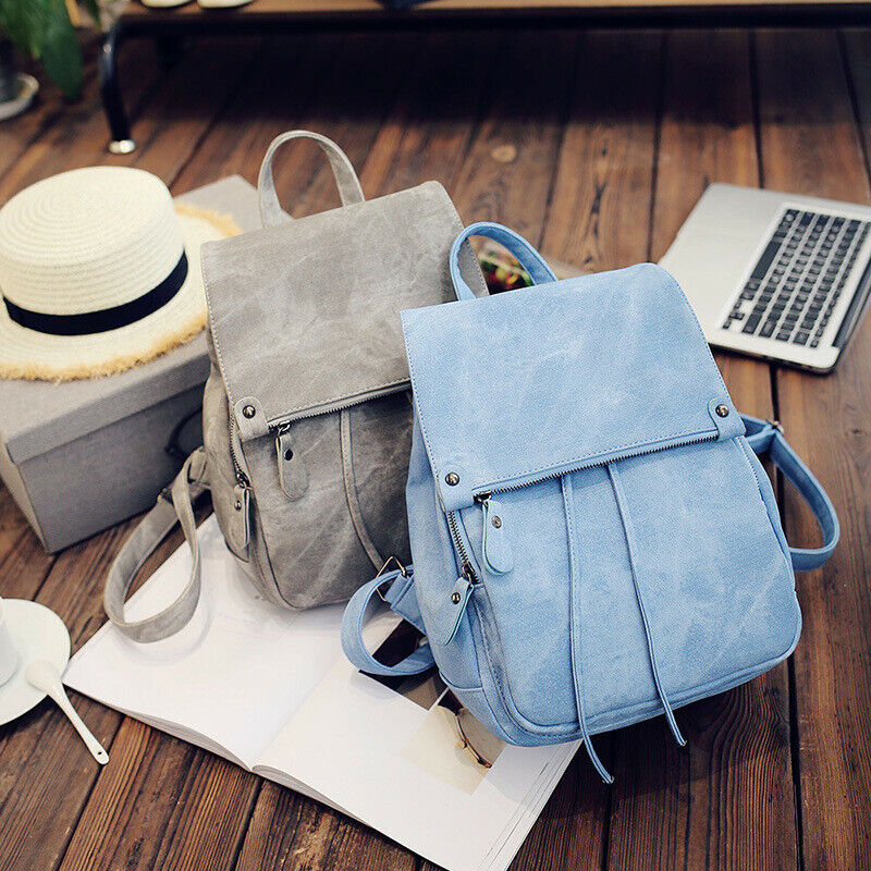 Lady Rucksack Women's Travel Bag Girl's College Backpack Shoulder Bag PU Leather