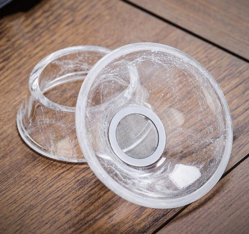 Tea Strainer Snow Crystal Glass Glaze Fine Mesh Brewing Filter Accessory 9x5.5cm