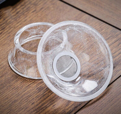 Tea Strainer Snow Crystal Glass Glaze Fine Mesh Brewing Filter Accessory 9x5.5cm