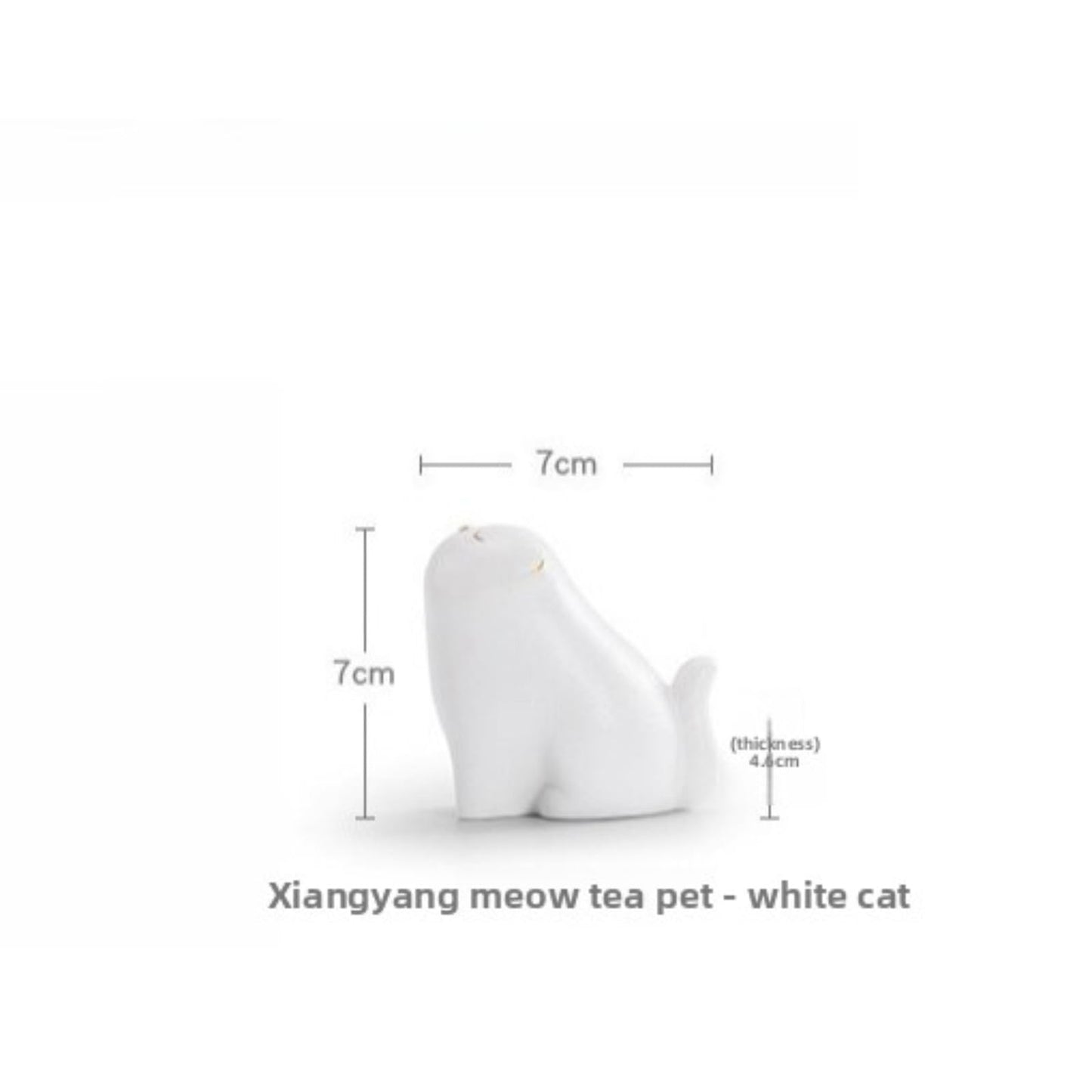 Ceramics White Cat Tea Pet Ornament 7cm 2.8in Tea Tray Decoration Tea Ceremony