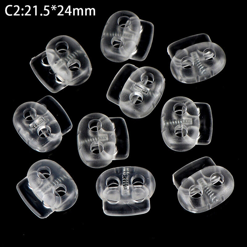 10pcs Cord Lock Plastic Stopper Cord Ends Buckle DIY Shoelace Bag Accessories!