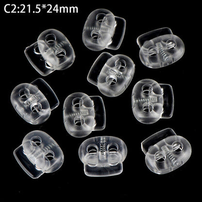 10pcs Cord Lock Plastic Stopper Cord Ends Buckle DIY Shoelace Bag Accessories!