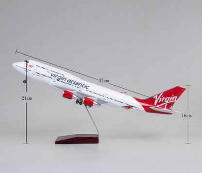 1:150 Airplane Model Virgin Atlantic Plane Model Aircraft Toy W/LED Collection