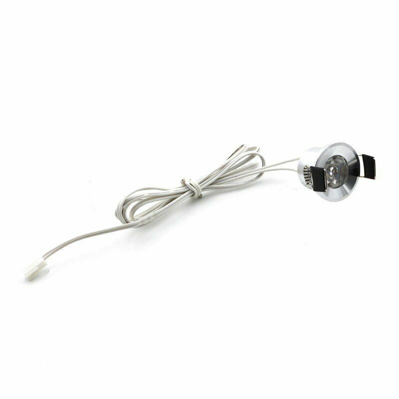LED Mini Cabinet Downlights 12V Silvery White Black 1.5W 27mm Cut Hole Recessed