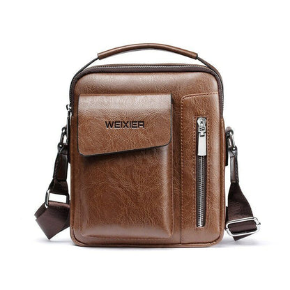 Casual Men Shoulder Bag Vintage Crossbody Bags PU Leather Handbag