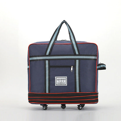 Oxford Luggage Box with Wheels Travel Bag Foldable Moving Storage Large Capacity