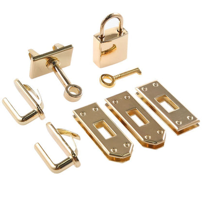 Women Handbags Lock Button 7Pcs Metal Clasp Leather Crafts Purse Bag Accessories
