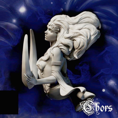 1/10 Resin Model Kit Fantasy Sexy Moon Goddess Bust Unpainted Unassembled