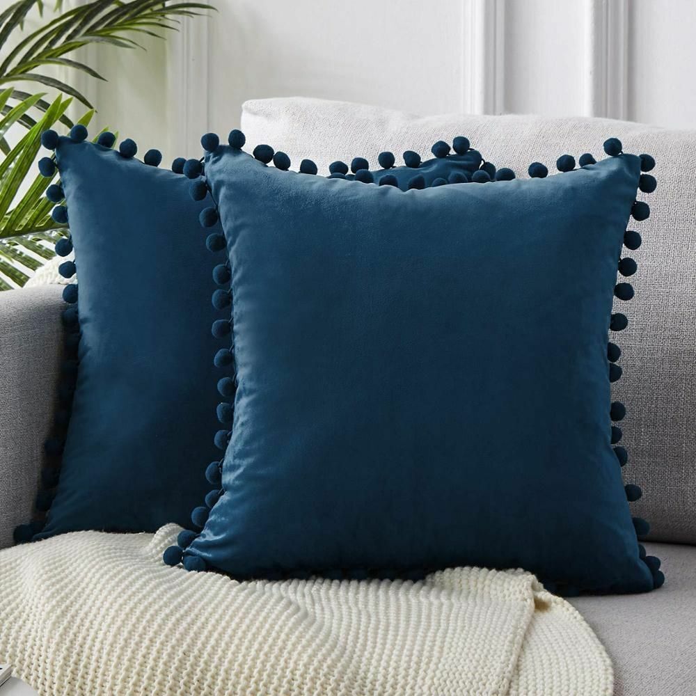 Cushion Cover Soft Velvet Decorative Pillows Throw Case Solid Luxury Homes Seat