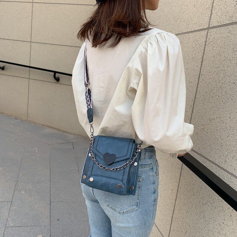 Handbag Synthetic Leather Messenger Crossbody Bag Retro Shoulder Bag 34*16 CM