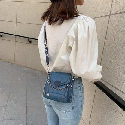 Handbag Synthetic Leather Messenger Crossbody Bag Retro Shoulder Bag 34*16 CM