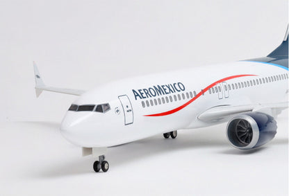 47CM 1:85 AEROMEXICO BOEING 737 MAX Passenger Airplane Landing gear Resin Model