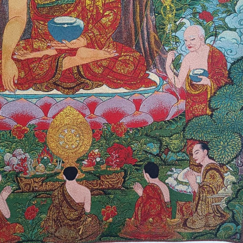 90cm New Handmade Embroidery Shakya Muni Statue Thangka Painting Ornament