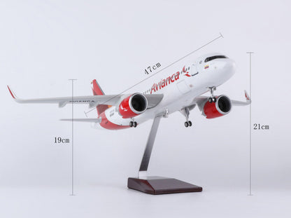 47CM Avianca AIRBUS A320neo Passenger Plane Landing Gear Resin  Aircraft Model