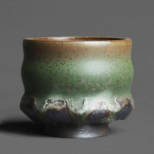 Bronze Green Ceramic Teacup Chinese Kung Fu Cup of Tea 100ml