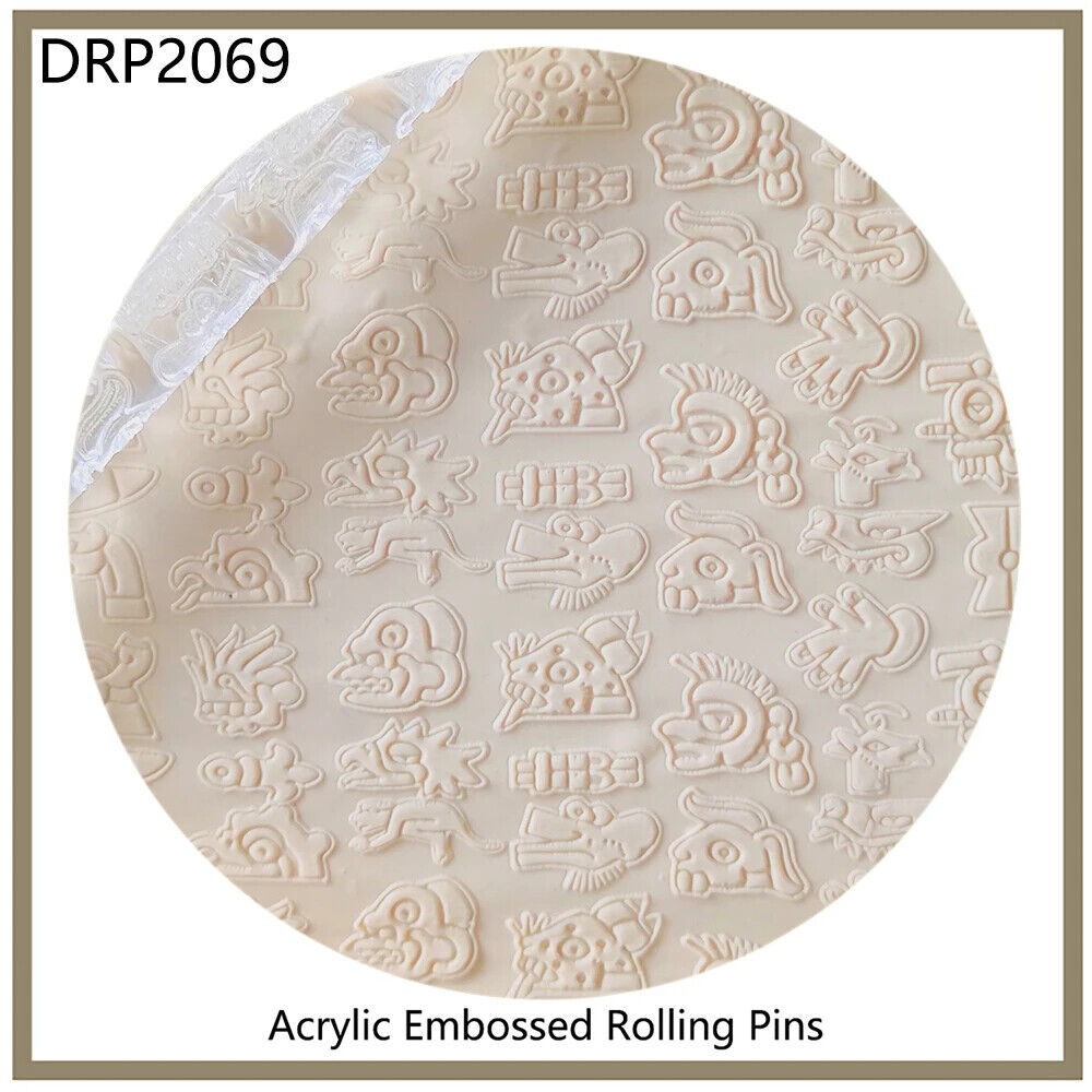Rolling Pin Acrylic Ancient Egypt Pattern Clay Art Embossing Tools Dough Rollers