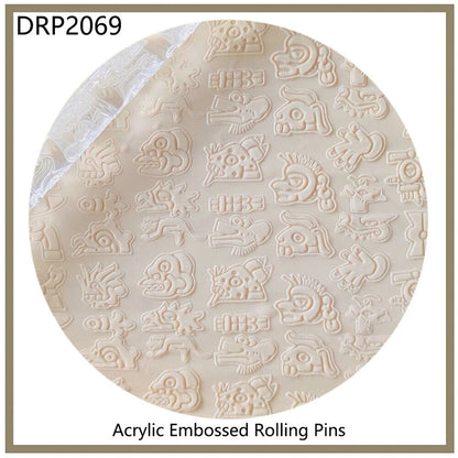 Rolling Pin Acrylic Ancient Egypt Pattern Clay Art Embossing Tools Dough Rollers