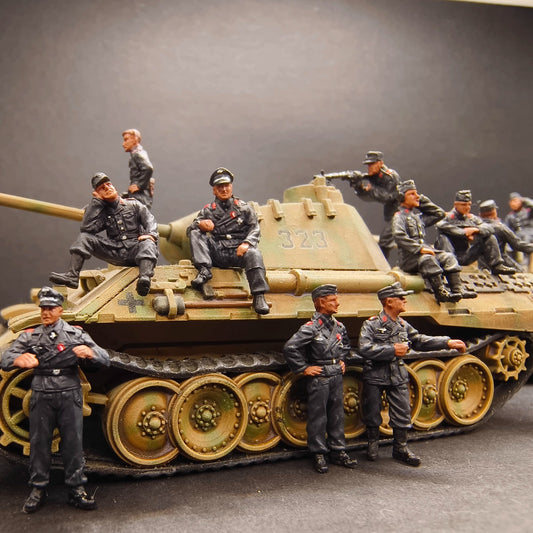 Homemade 1/72 WWII German Tank Crew 11-Persons Finished Model Ornament Toys