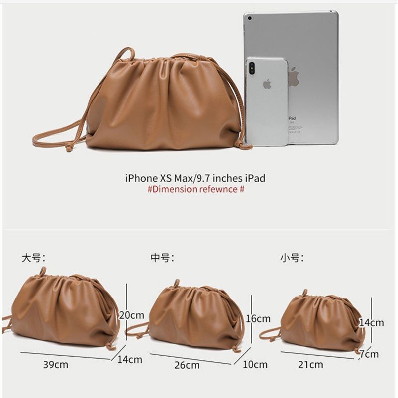 High Quality Synthetic Leather Cloud Bag Shoulder Purse Crossbody Satchel Clutch