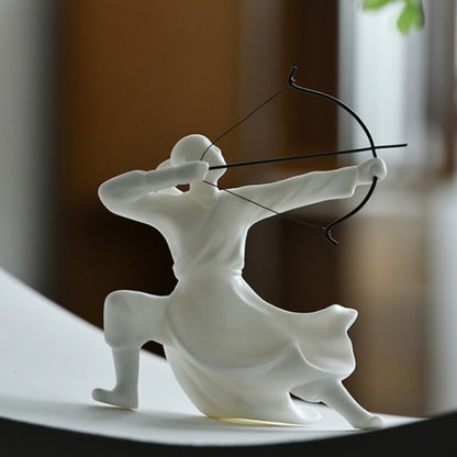 Chinese Style Swordsman Statue Porcelain Tea Pet Table Decoration Tea Play New