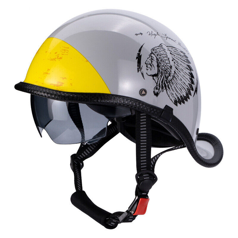 Unisex Motorcycle Helmet Vintage Half Helmet Men Women Scoop Helmet Xmas Gift