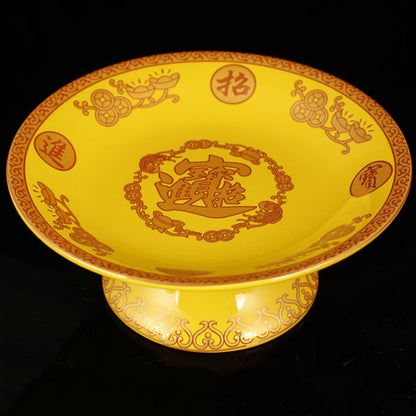18cm New Ceramic Tribute Plate Buddha Hall Fruit Plate Buddhist Supplies