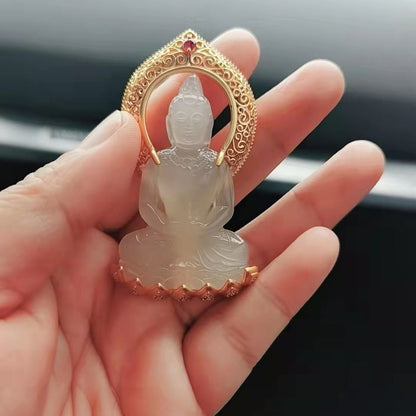 Buddhist Accessories Glass Guanyin Bodhisattva Pendant Necklace Pendant