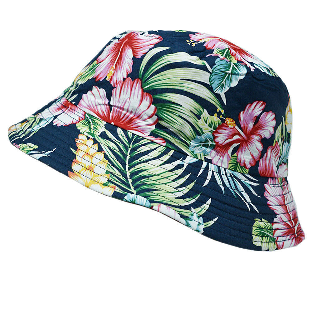 Unisex 100% Cotton Bucket Hat Boonie Hunting Fishing Outdoor Reversible Cap