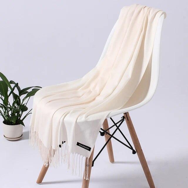 Scarf Solid Colorful Women Tessale Long Shawls Cashmere Scarves Casual Acrylic
