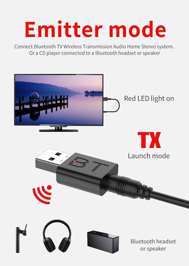 Adaptador Bluetooth 3.5 MM Auxiliar para Transferir la Música de tu Teléfono TV