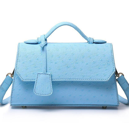Customized Ostrich Leather Bag Shoulder Bag Pink Crossbody Purse Polyester Pouch