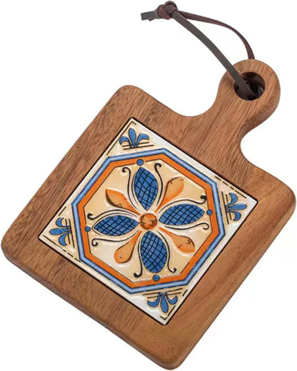 Wooden Inlay Ceramic Tiles Mats Rack High Temperature Trivet Pot Holders Pads
