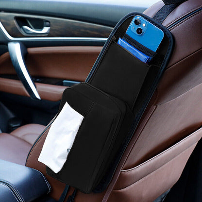 Car Seat Side Storage Organizer Phone Pocket Hanging Tissue Box Storage Bag