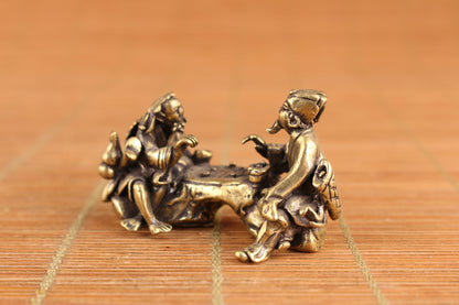 Collection Chinese brass art elder tea statue figure table decoration tea pet