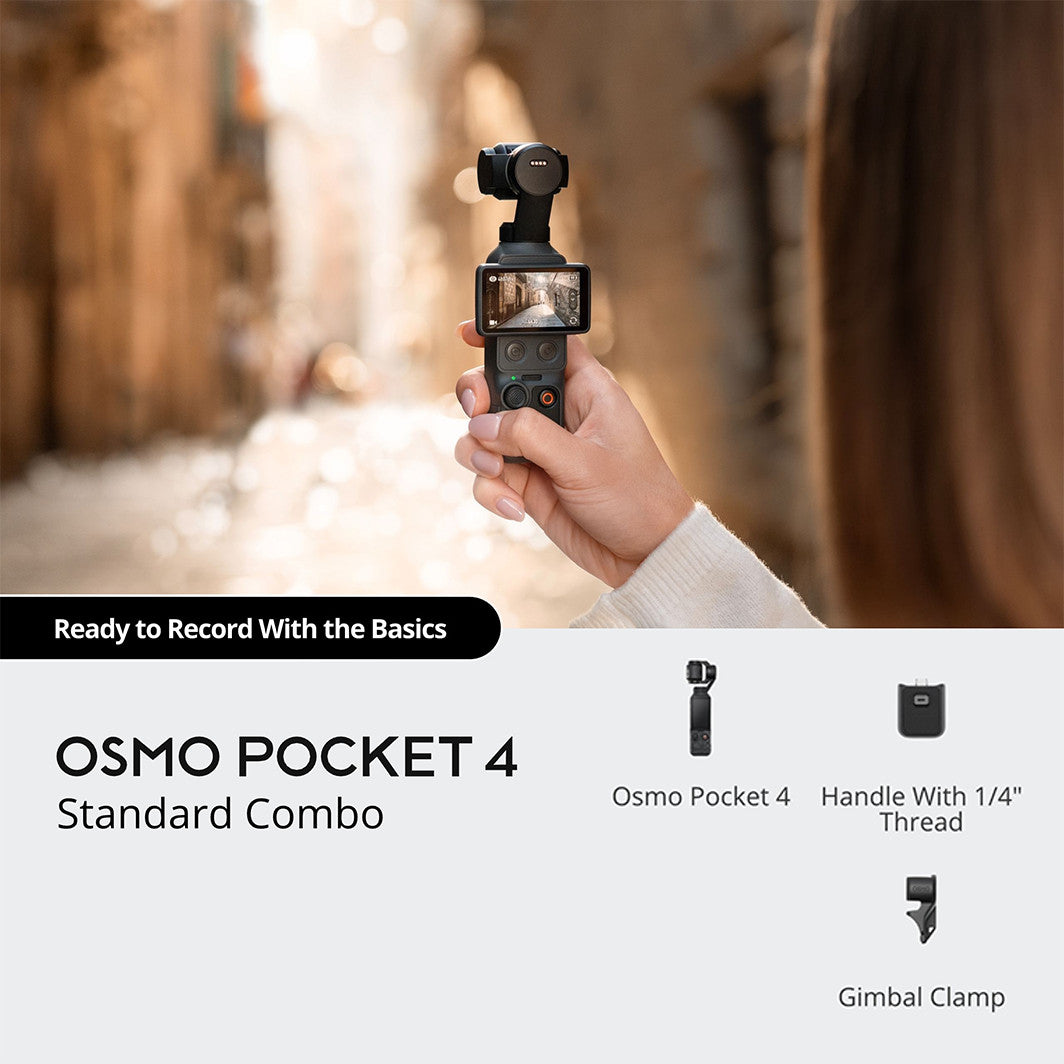 DJI Osmo Pocket 4 Standard Combo 4K Gimbal Camera Vlog Handheld Stabilizer