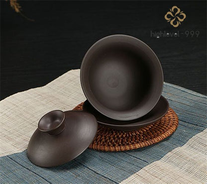 Gaiwan Chinese Yixing Zisha Gaiwan Tea Bowl Cover Lid Saucer Tea Cup 150ml Cup